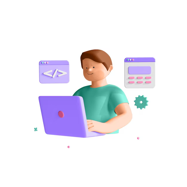 Full stack web developer coding on laptop